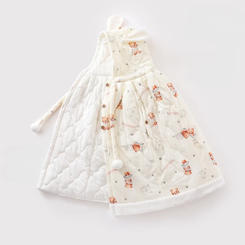 

Детское пончо с ручными карманами, ветрозащитная стеганая зимняя накидка, толстая хлопковая подкладка, трансформируемое детское пеленальное одеяло для улицы