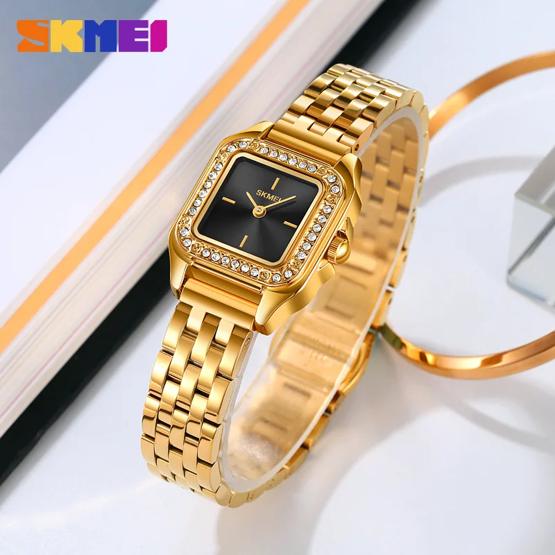 Skmeisquare watch women's stainless steel band fashion watch selection waterproof quartz watch trendy women's watch