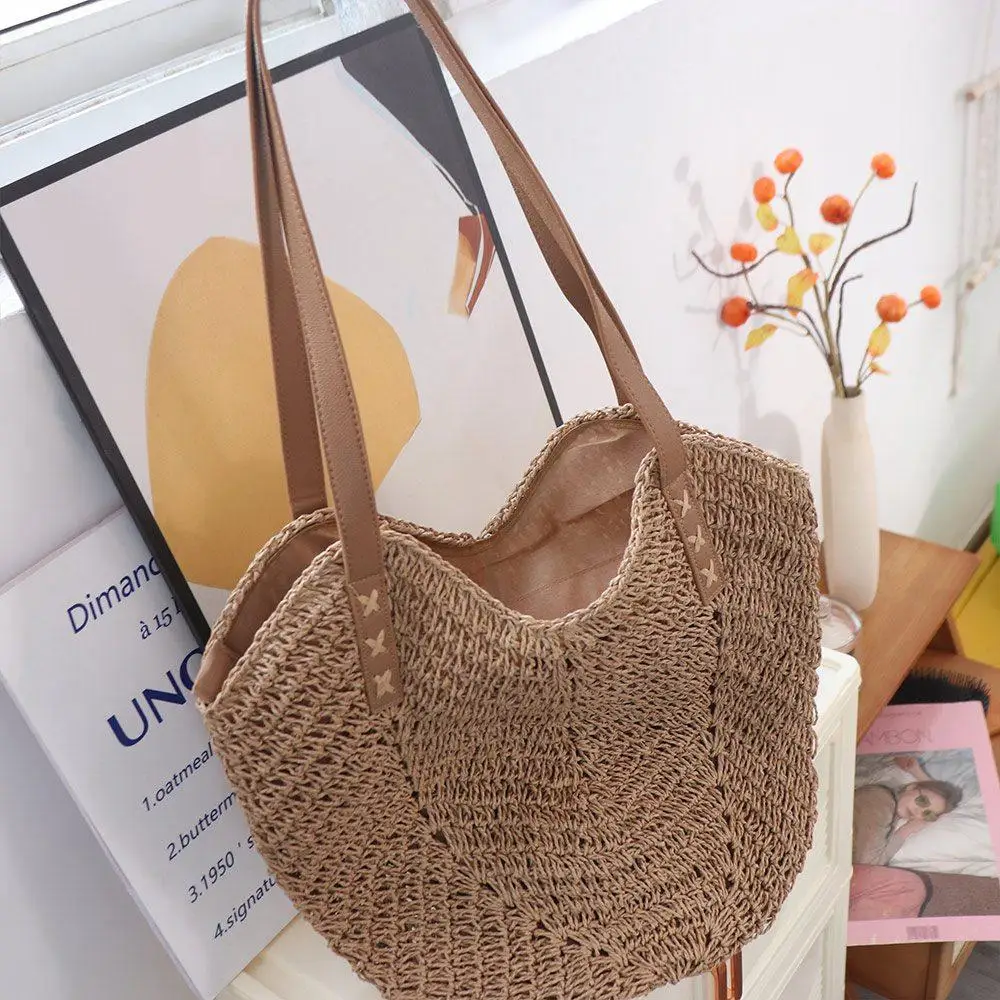 

Cute Shoulder Bag Raffia Bag Hollow Out Tote Bag Weave Straw Bag Bucket Bag Beach Handbag Beach Bag Girls