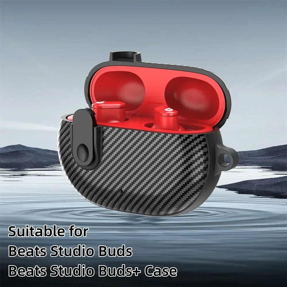 Capas de fone de ouvido para beats studio buds, capa protetora de silicone à prova de choque, interruptor de bloqueio com gancho