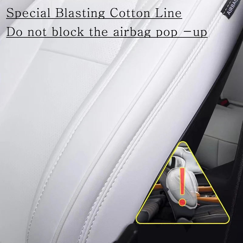 For Tesla Model 3 Y Nappa Leather Full Set Car Seat Cover All Season Front Rear Seat Mats Factory Wholesale White Cushion