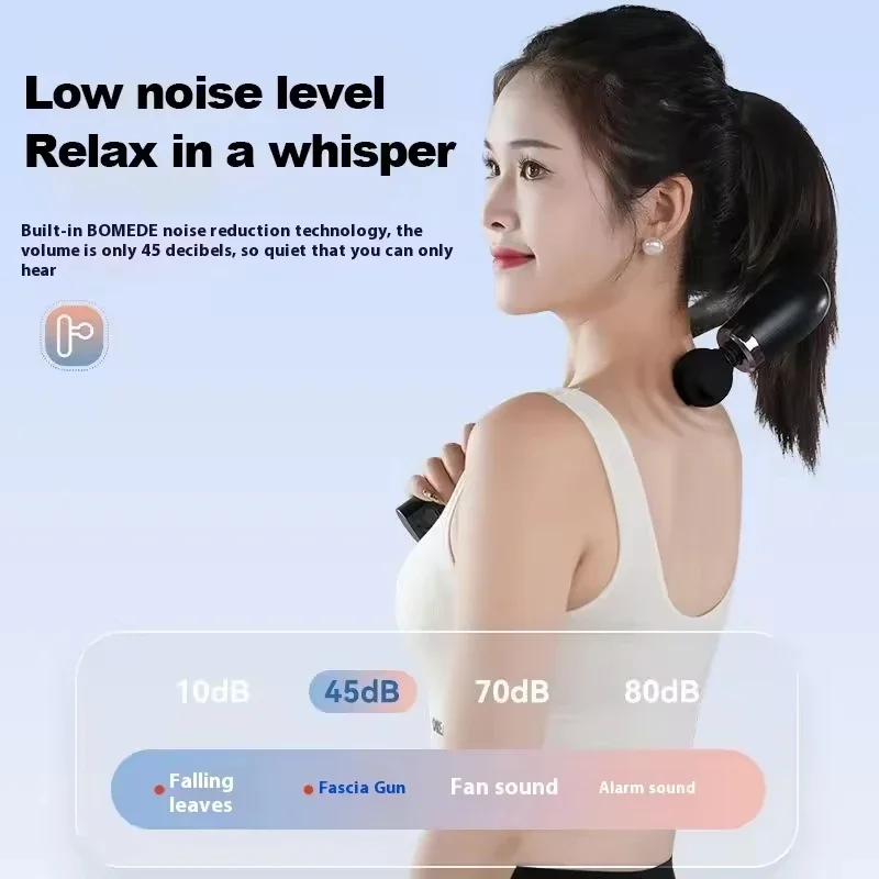 

The new U-shaped back massager is equipped with a variety of deep-tissue massage gun heads for full-body and shoulder massages.
