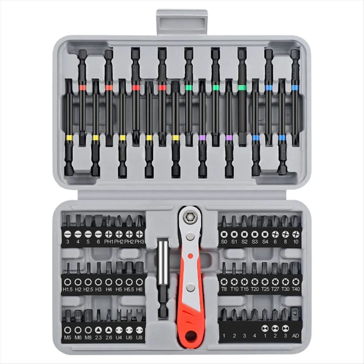 

68 ratchet screwdriver head combination kit with 36 tooth mini ratchet handle, suitable for home and car repair tools