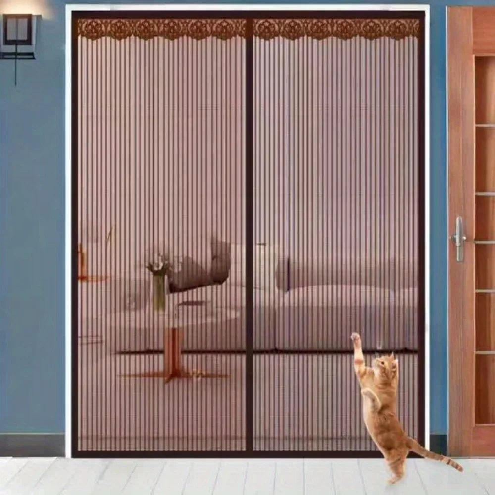 Upgraded Version of Diamond Mesh Magnetic Screen Door Multi-specification Large Self-sealing Mosquito Screen Door Bedroom