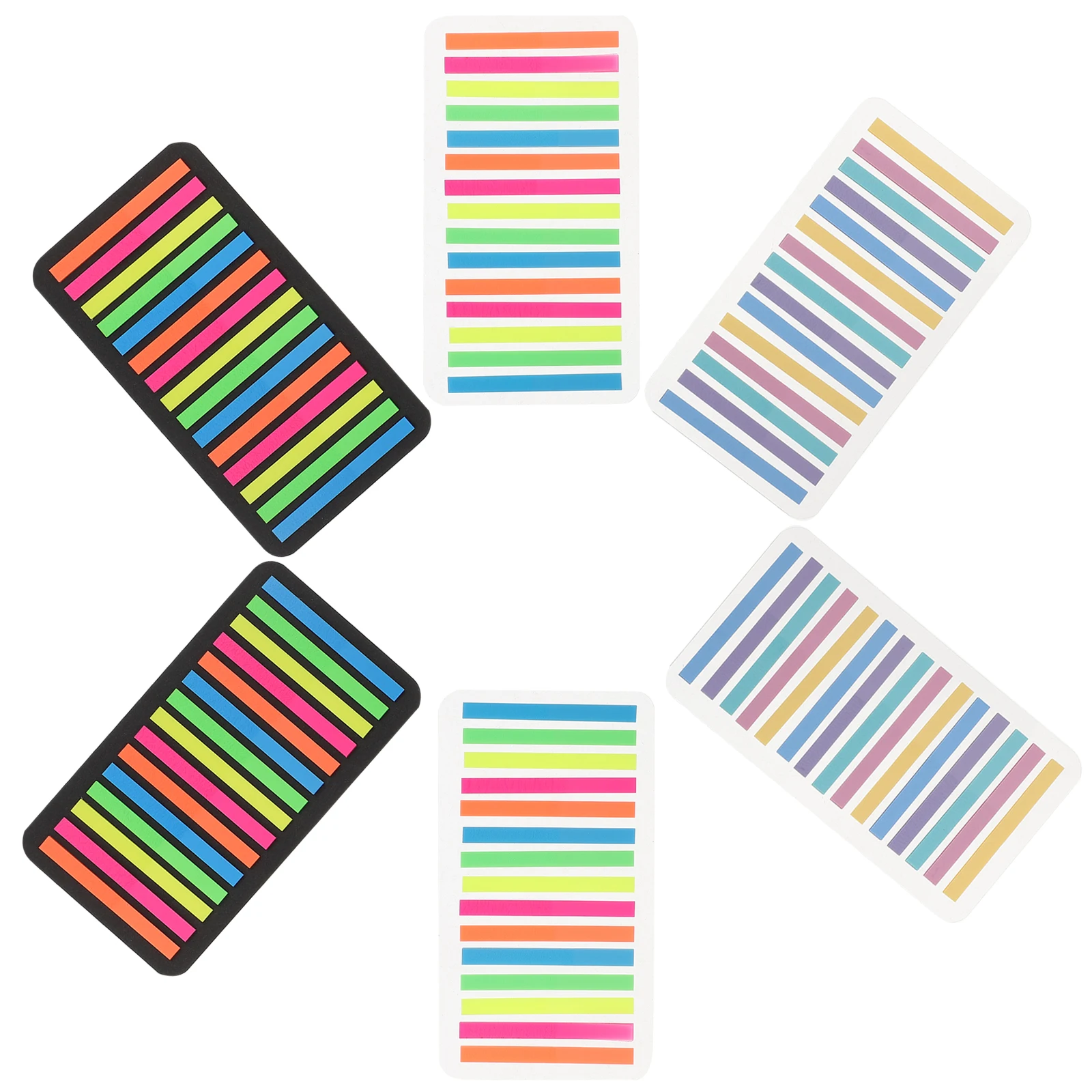

6pcs 6 Books Tabs Colorful Reading Strips Portable Sentence Markers Plastic Stickers Study Supplies Household Page