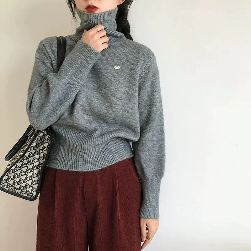 

Fashion High End Trendy Loose Turtleneck Women Sweater Autumn Winter New Retro Korean Style Lazy Style Inner Top