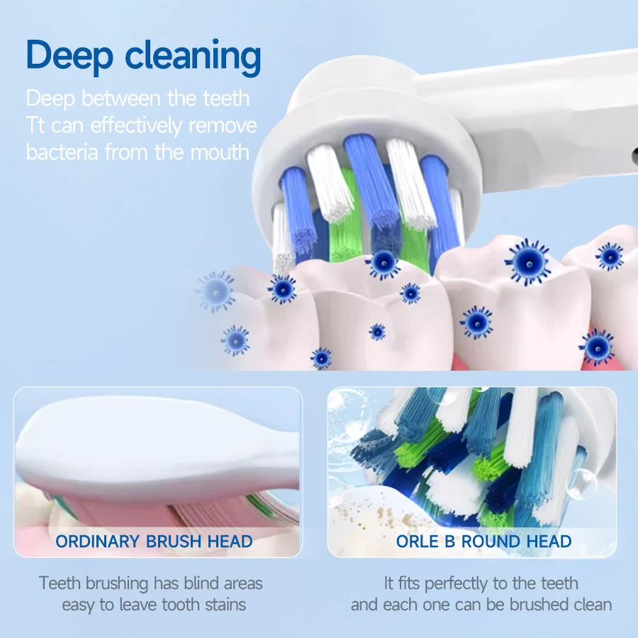 4/8pcs Replacement Brush Heads For Oral-B Electric Toothbrush Advance Power/Vitality Precision Clean/Pro Health/Triumph/3D Excel image 4