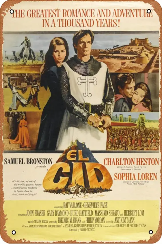 El Cid Movie Plaque Poster Metal Tin Sign Vintage Retro Wall Decor