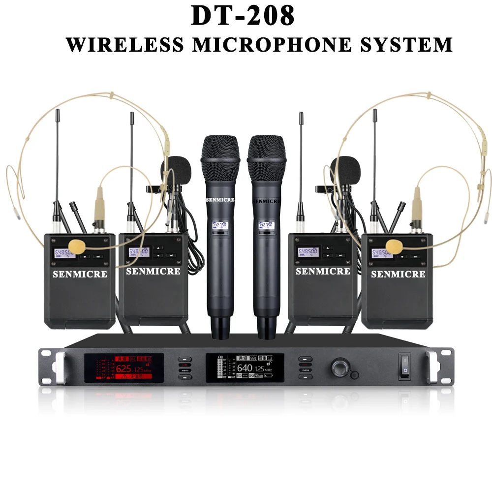 TD-208 Professional Dual Channel Wireless Microphone UHF True Diversity Wireless Microphone System Handheld mic For Karaoke