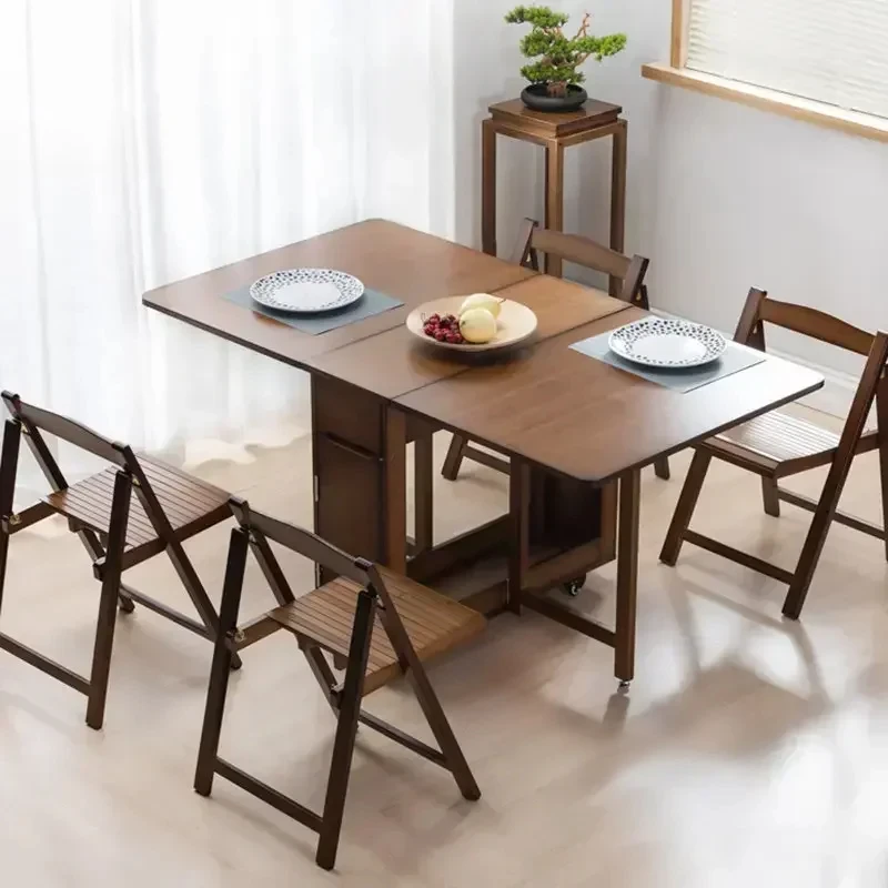 

Разборные прямоугольные обеденные столы, складной деревянный обеденный стол, мебель для дома и кухни, простой настенный обеденный стол для квартиры