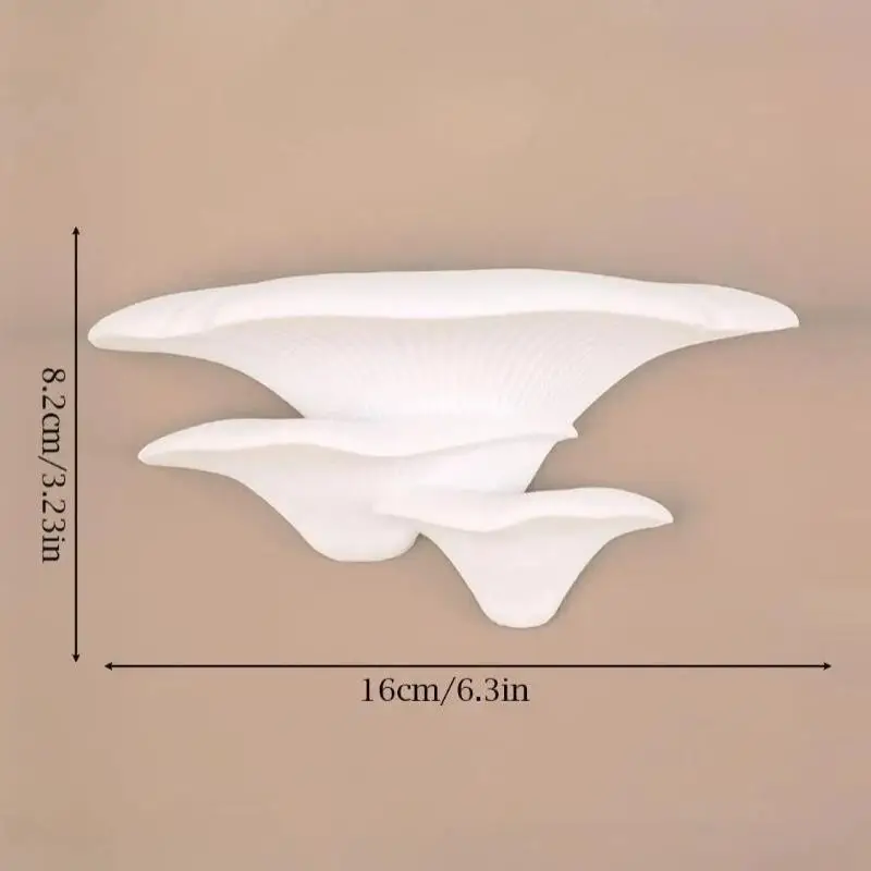 White Mushroom Shaped Wall Decoration Stand 3D Printed Multifunctional DIY Rack for Essential Oil Small Bottle Storage