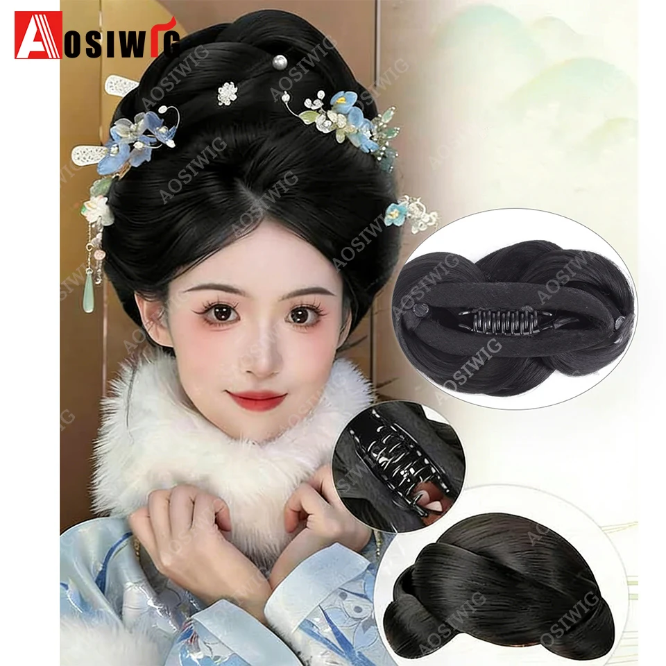 

Synthetic One-piece Chinese Ancient Hanfu Claw Chignons Hair Style Cosplay Costume Daily Dress Up Diverse Wig Heat-resistant