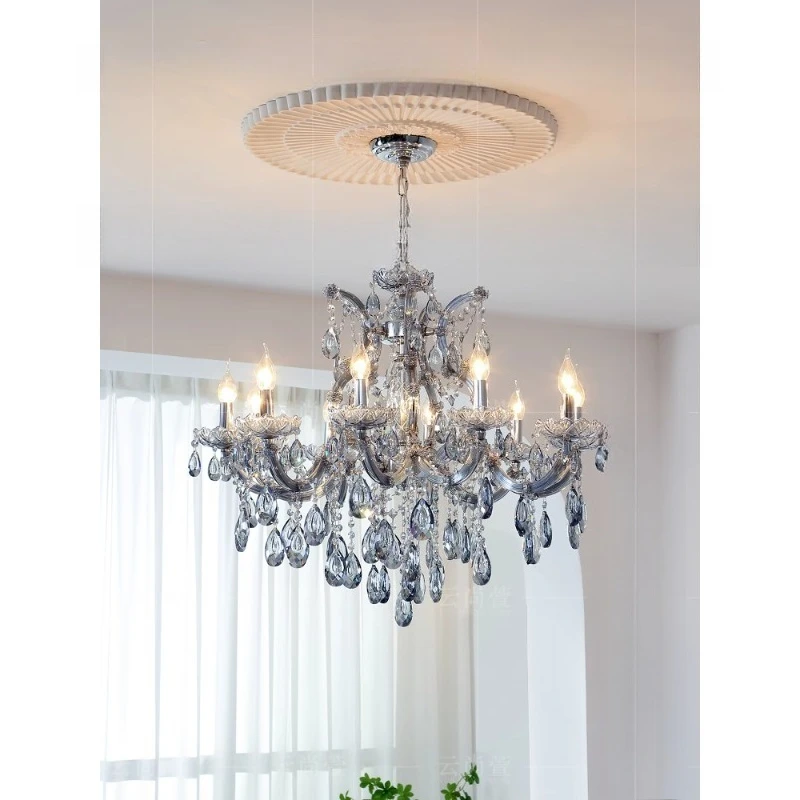 French Exquisite Glass lamp light blue romantic retro court for bedroom  living room Restaurant hotel Household decoration