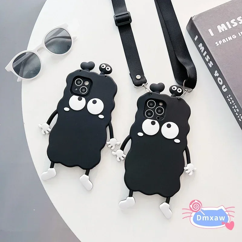 For Huawei Nova 11i Y91 Y71 8i Honor Magic 5 90 Pro Lite X50i X5 Plus X7A X8A Cartoon Silicone Black Briquettes Shockproof Case