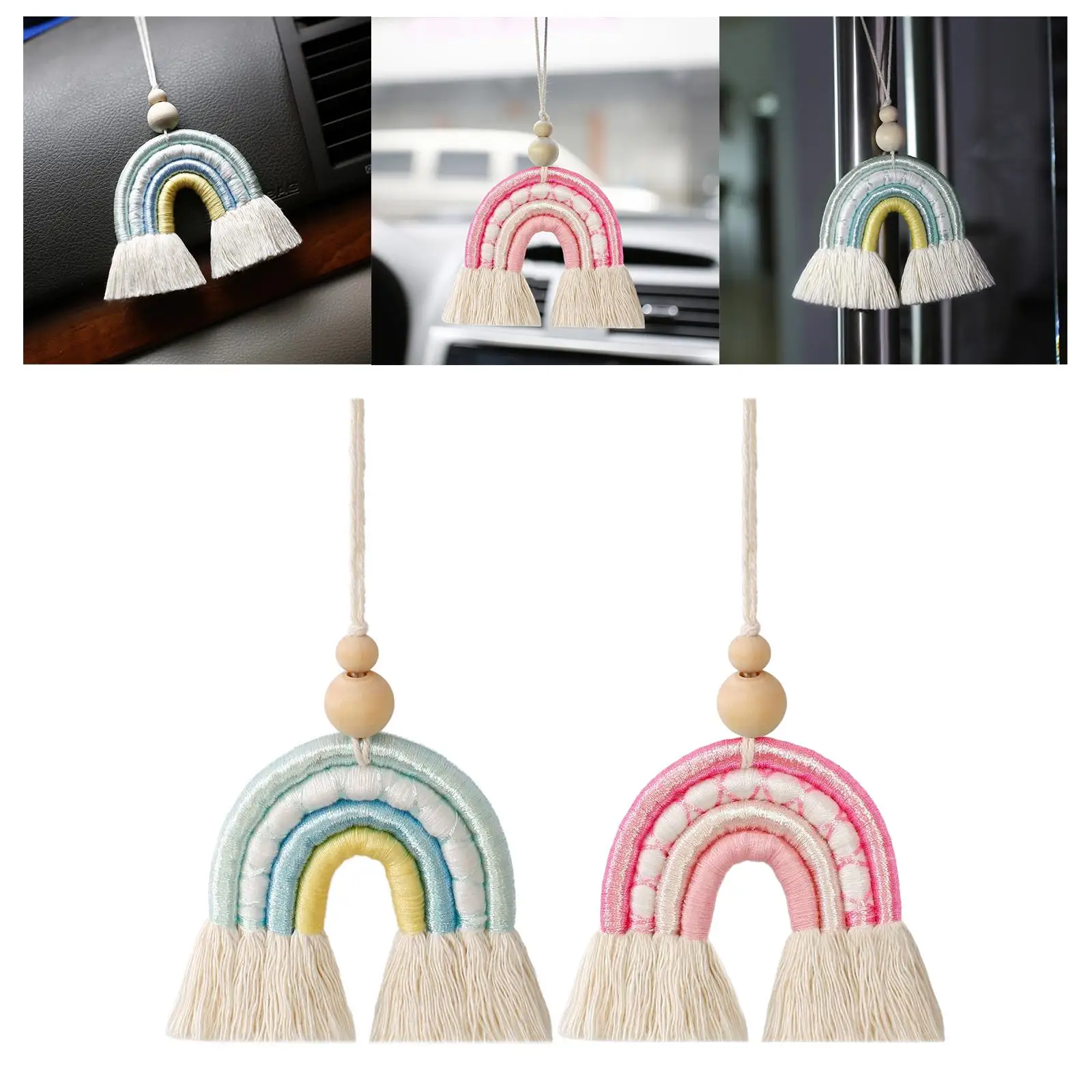 Macrame Charm Hanging Ornament Bohemian Tassel Pendant for Baby Shower