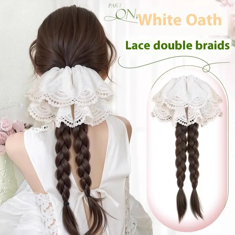 

Wig Braid Female Grab Clip Imitation Hair Low Ponytail Lazy Temperament Lace Double Fried Twists Long Braid Chinese Ponytail