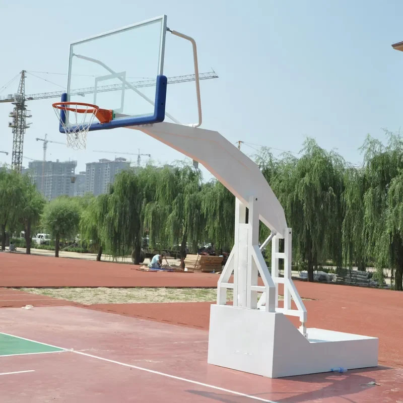 Factory Direct Hot Selling Tempered Glass Foldable Hydraulic Basketball Stand System  Heavy Professional Basketball