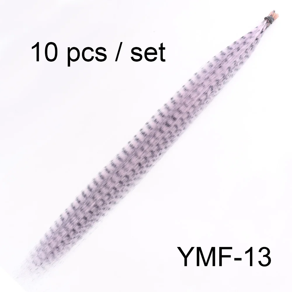 Colored Strands for Hair Feather Extension, 10 Pieces