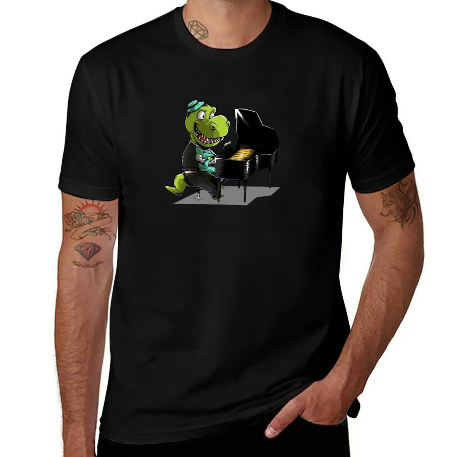 

Dinosaur Playing Piano, Tyrannosaurus Rex, Funny T Rex, Animals Playing Musical Instruments T-Shirt