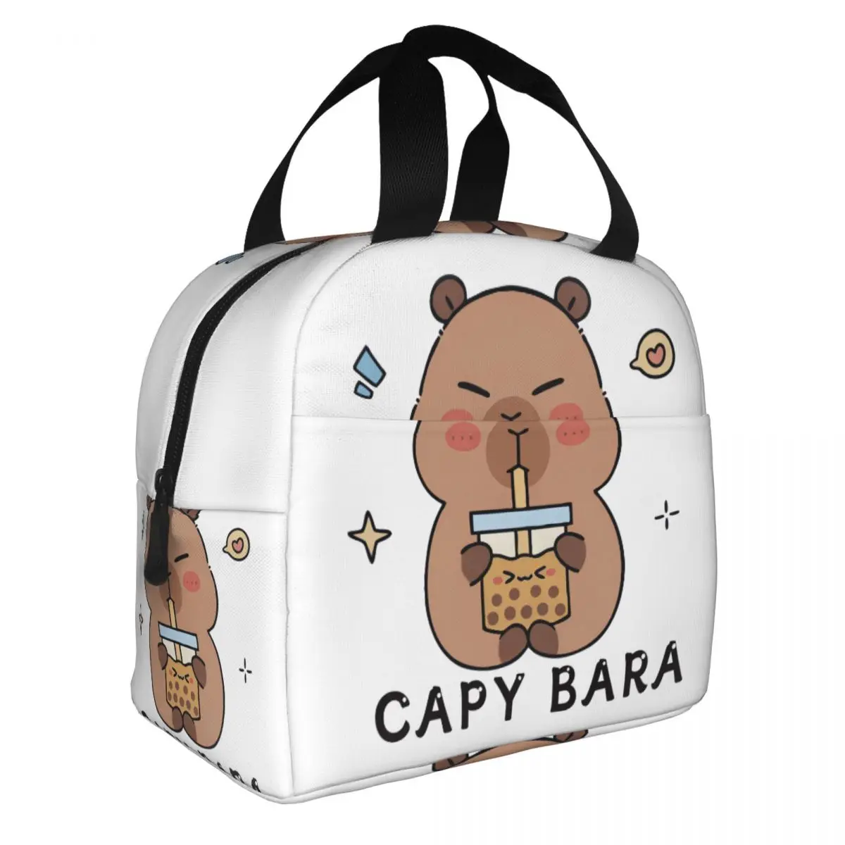 Cartoon Animal Pets Capybara Thermal Insulated Lunch Bag Women Portable Lunch Container Outdoor Picnic Multifunction Food Box