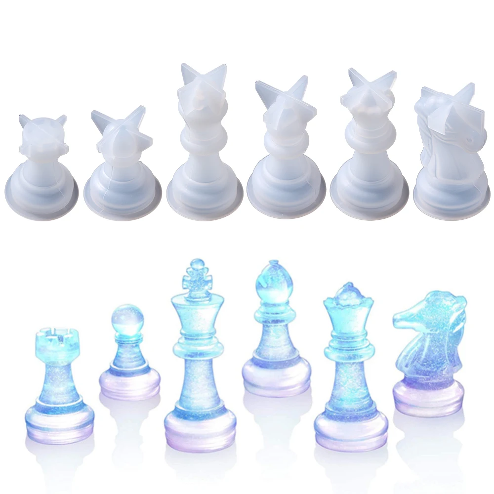 3D Chess Piece Silicone Mold International Chess Queen King Epoxy Resin Casting Mould for DIY Crystal Epoxy Resin Crafts