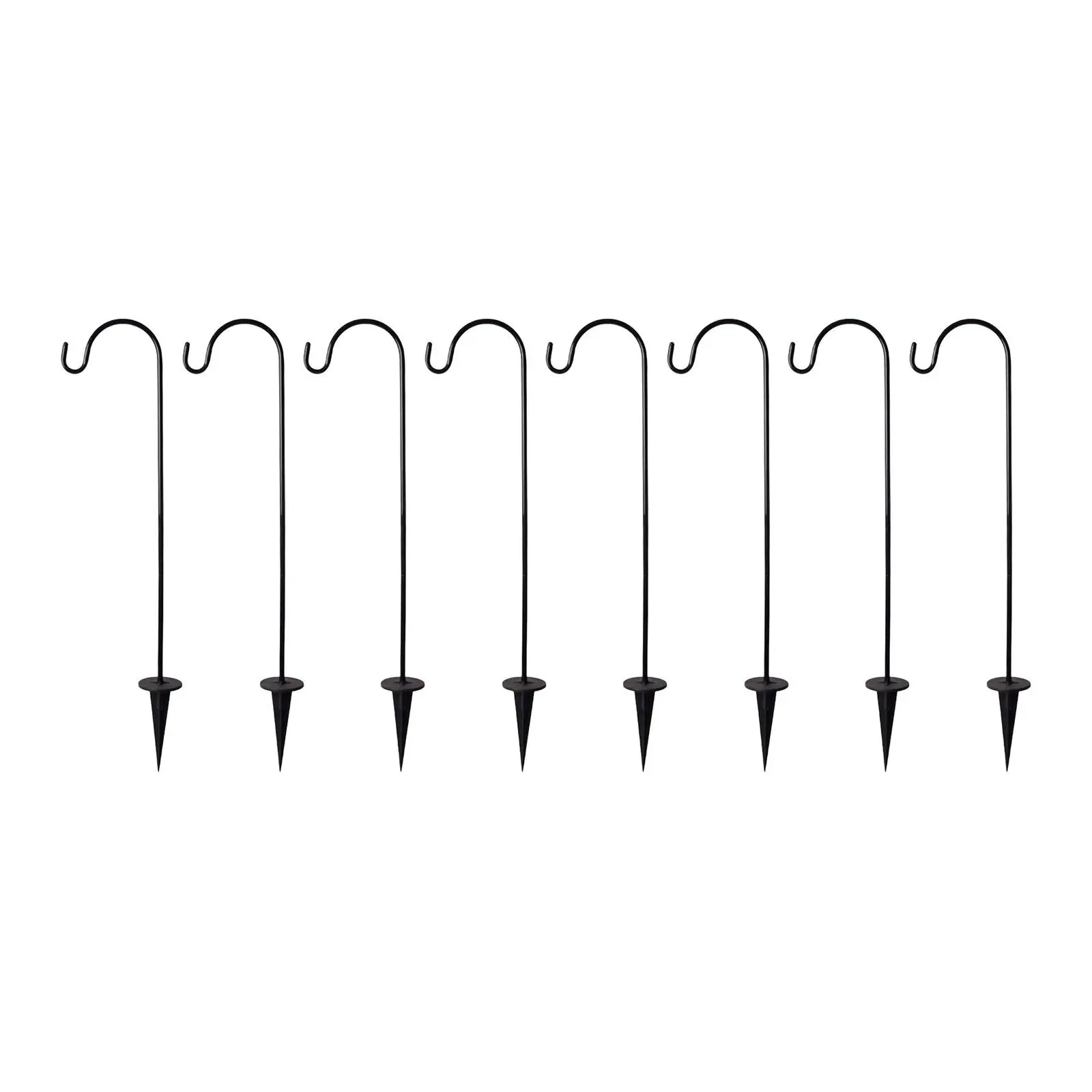 

8 Pieces Ground Inserted Garden Hook Yard Stakes Adjustable Plant Hanger Hook for Lanterns Bird Feeders Lights Flower Baskets