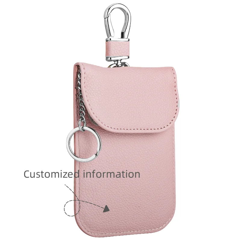 Personalisierter Faraday-Autoschlüsselanhänger in Macaron-Farben, Diebstahlschutz RFID-Signalblockierende Tasche für Weihnachtsgeschenke – Detail 5