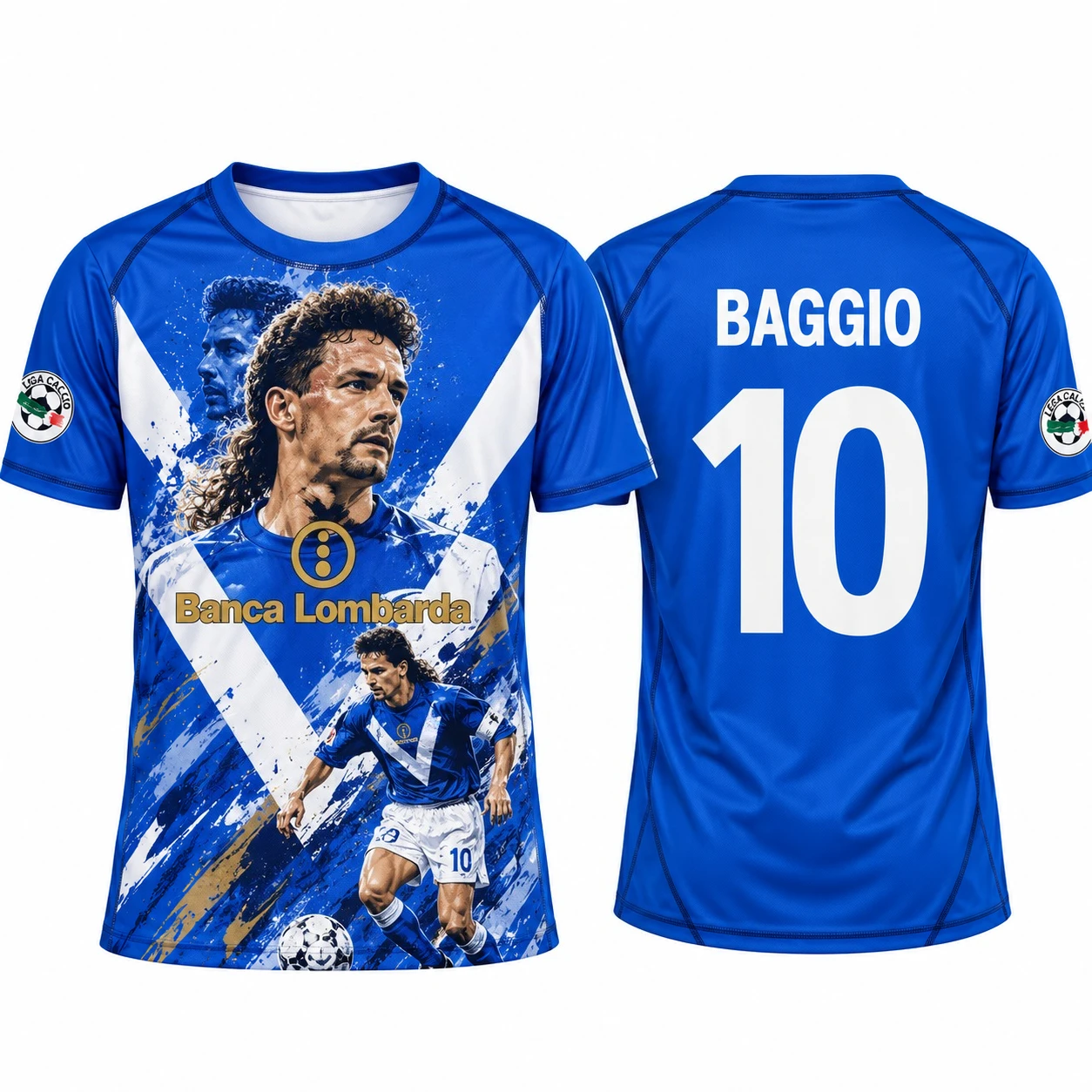 2003/04 Brescia Baggio 10# Unisex Retro Football Jersey Shirt, 3D Print Mesh Ventilation Quick-dry Jersey Shirt, Fan Gifts