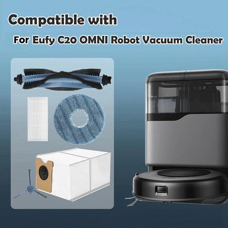 YCOC-Eufy Omni C20 로봇 진공 교체 부품 용 액세서리 메인 사이드 브러시 Hepa 필터 걸레 천 먼지 봉투