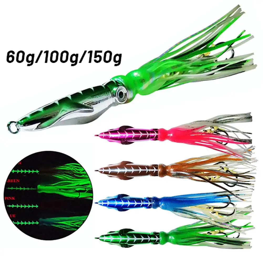 

60g100g150g Metal Jig Head Octopus Skirt Fishing Lures Slow Pitch Squid Jigging Bait Wire Bait Inchiku Artifial Bait