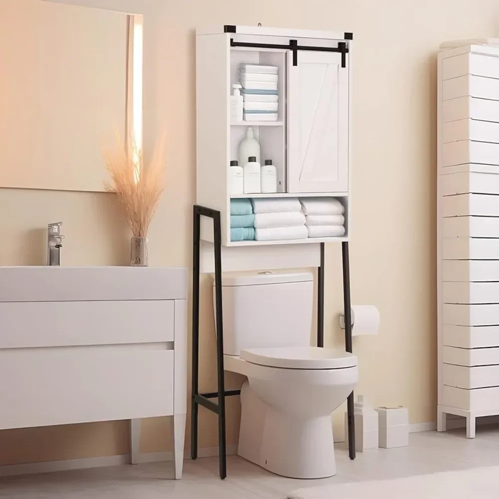 

Above Toilet Storage Cabinet Bathroom Furniture With Adjustable Shelf Sliding Home