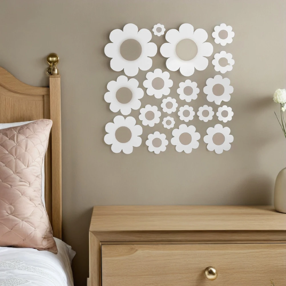 

3D Flower Mirror Wall Sticker Floral Decals Art Decoration Acrylic Stickers Bathroom Child