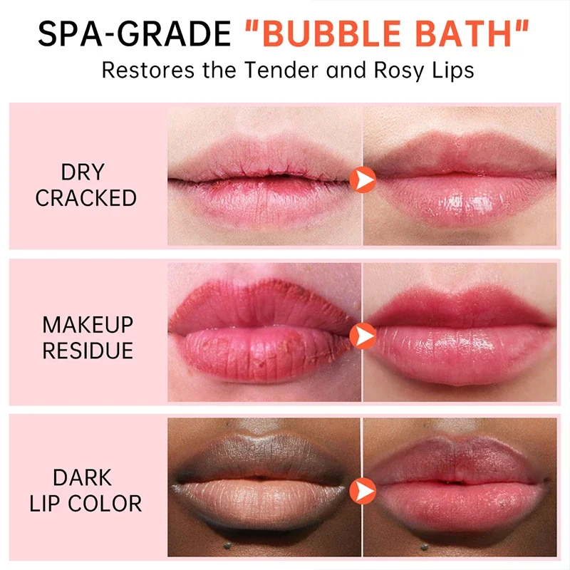 Bubble Lightening Lip Mask, Gloss Oil, Esfoliante, Hidratante Limpo, Beleza, Saúde, Espuma, Produto de Cuidado, Gloss Balm, Maquiagem