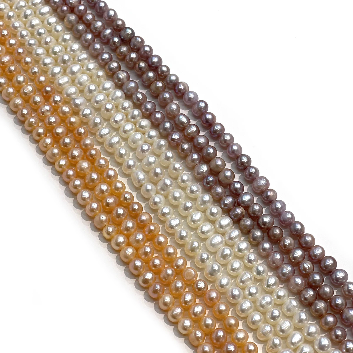 4-5mm Elegante Nahezu Runde Natürliche Süßwasserperlen Lose Perlen, Großhandel Schmuckzubehör für DIY Halsketten Armbänder – Detail 14