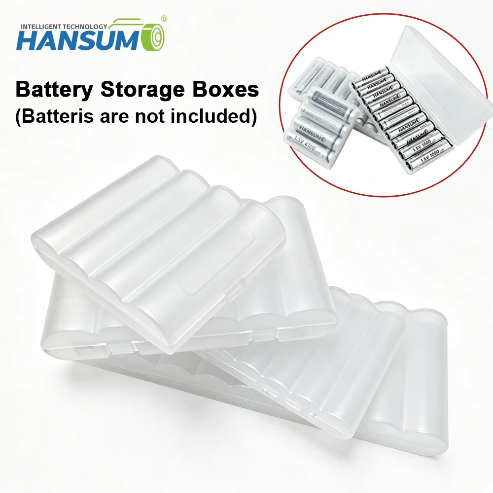 4/10 Slots Transparent Plastic Battery Storage Box Hard Container Holder Case For AAA/AA/14500 Battery Organizer Accessories