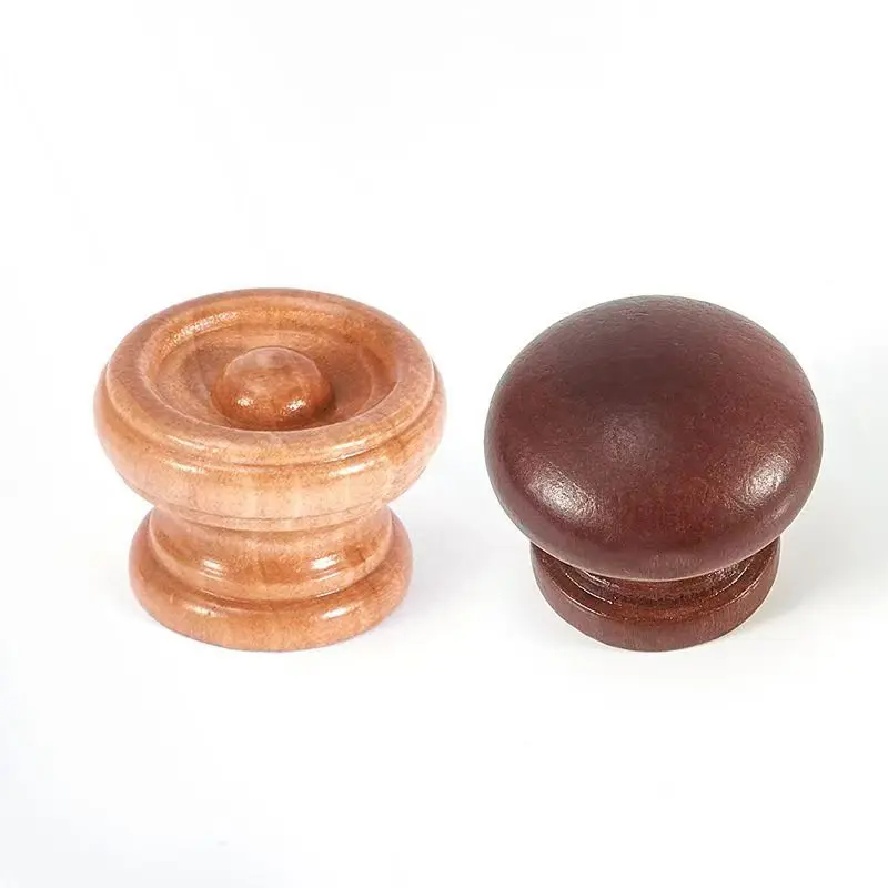 

10pcs Drawer Cabinet Door Handle Cabinet Solid Wood Color Handle Circular Single Hole Mushroom Modern Handle Furniture Pulls