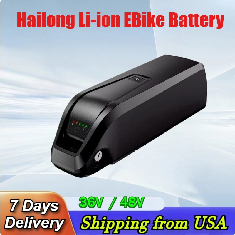 

【Быстрая доставка】Литий-ионный аккумулятор Hailong 36В/48В 10Ач-20Ач для электровелосипедов с моторами 1000Вт/750Вт/500Вт, сборка 18650, аккумулятор для велосипедов с большим запасом хода