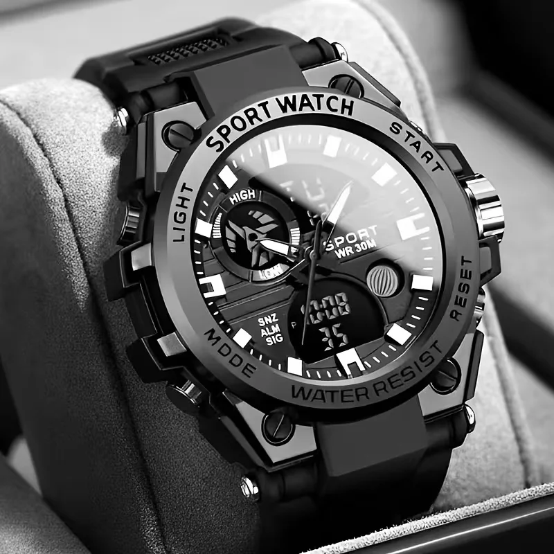Multi functional luminous alarm clock for teenagers, high-end sports trend, men's and women's universal wristwatch