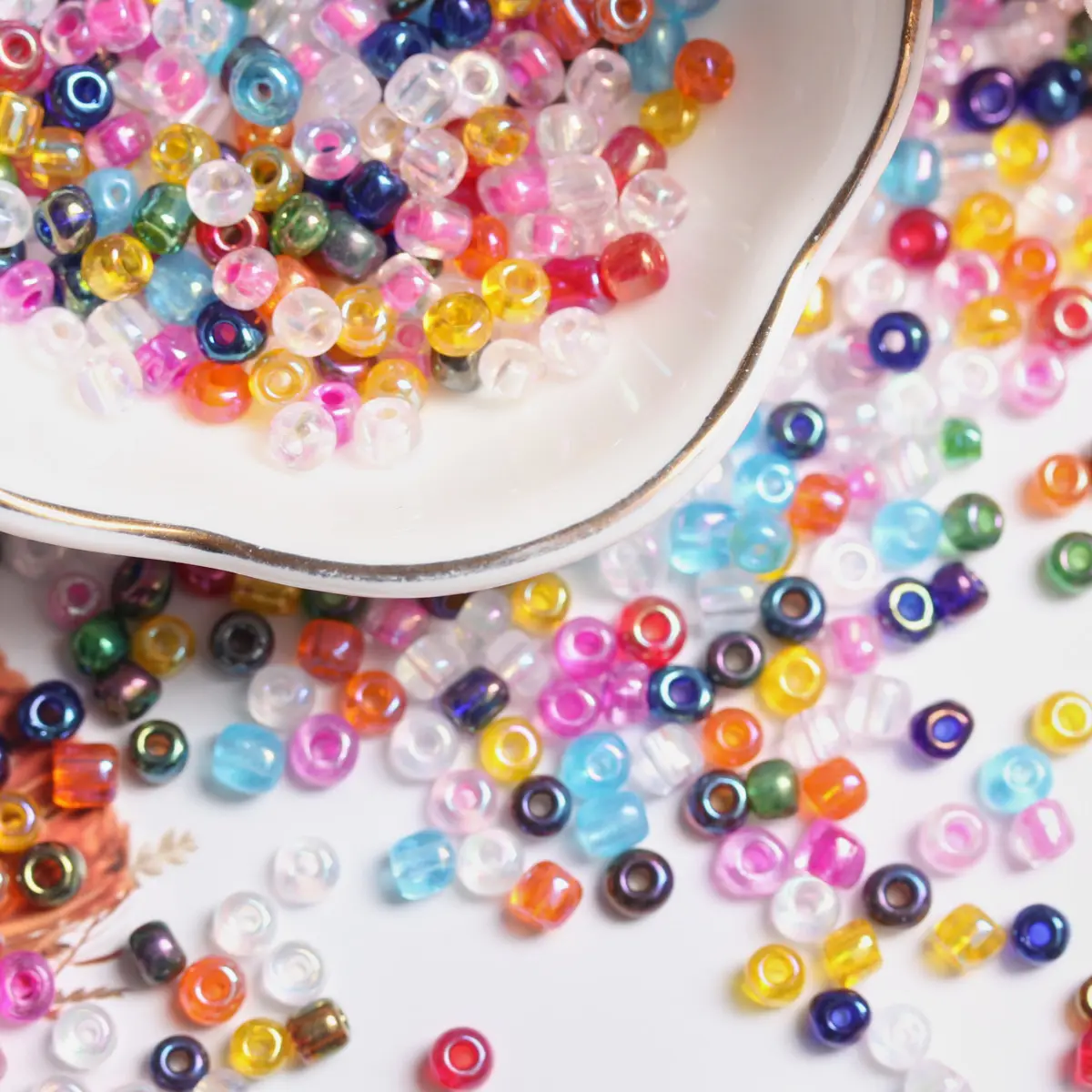 500-100Pcs 2-4mm Loose Seed Beads Glass Jewelry Making DIY For Necklace Bracelet Pendant Clothing Decoration