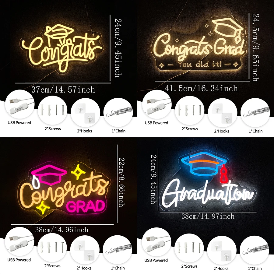 Congrats Neon Sign For Wall Decor,Led Neon Light For Prom Party,Dorm Backdrop Decor,Graduation Gift,Class Of 2026 Celebration