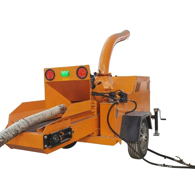 Crawler Remote Control Walking Wood Crusher Mobile Wood Chopping Machine Logs Grinder Wood Chipper