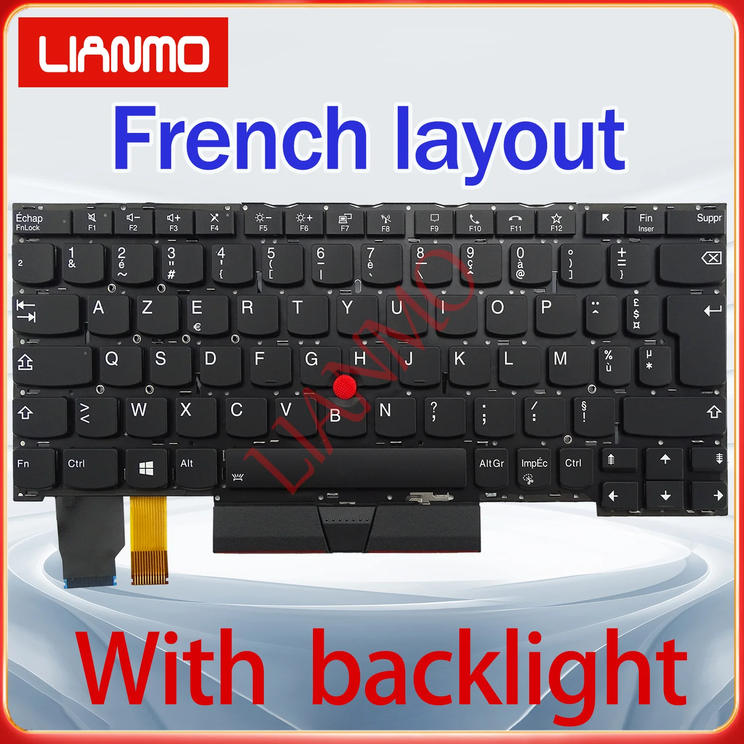 Spanish/Canadian French/French/Italian/UK Layout for Lenovo ThinkPad X13 Yoga Gen1/X390 Yoga Backlit Keyboard