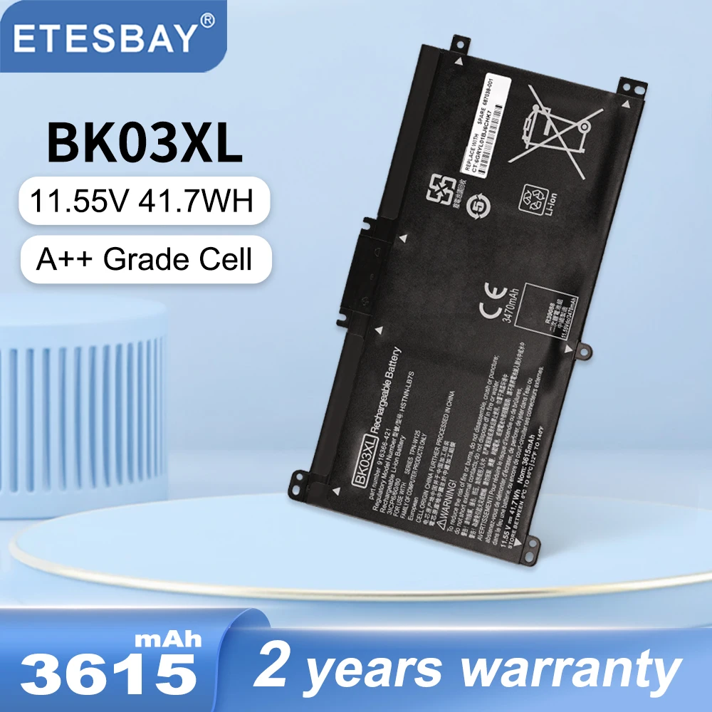 ETESBAY BK03XL 41.7WH Laptop Battery For Hp TPN-W125 Pavilion X360 14 14m 14-BA033TX 14-ba001ns 14m-BA104TX HSTNN-LB7S TPN-W125