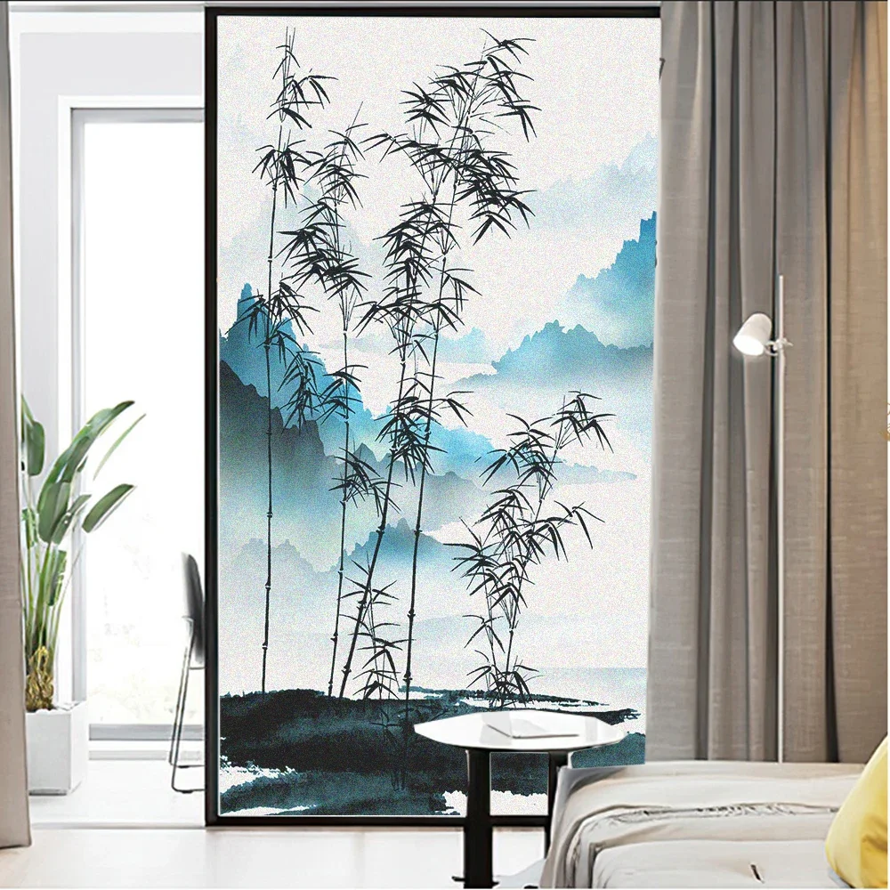 Bamboo Window Film Privacy Glass Sticker UV Blocking Heat Control  Window Sticker Window Tint for Homedecor