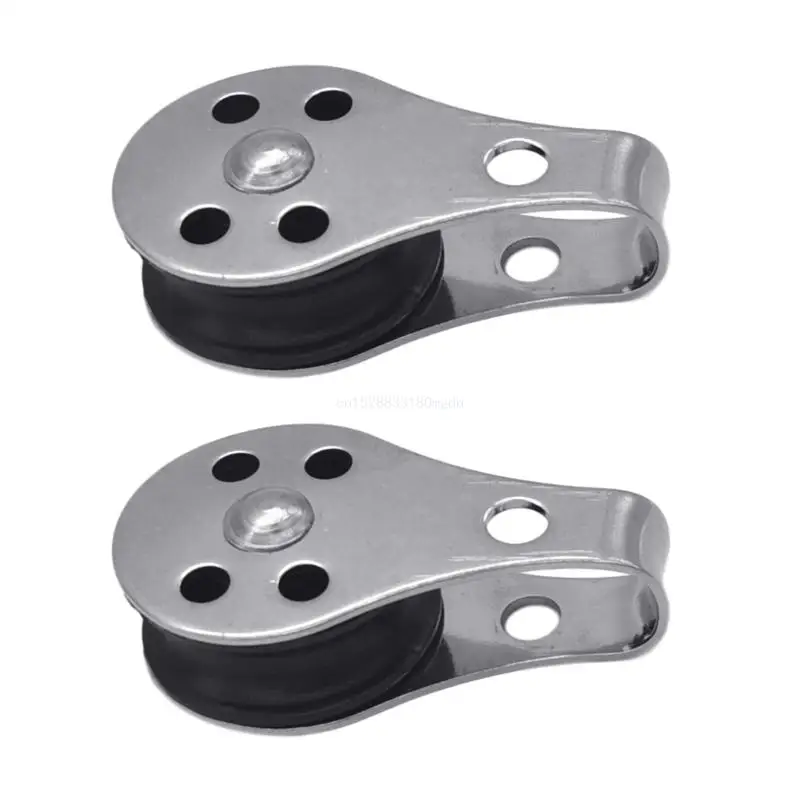 

2Pcs Pulley Block Stainless Steel Pulley Wheel Heavy Duty Single Wheel Lifting Dropship