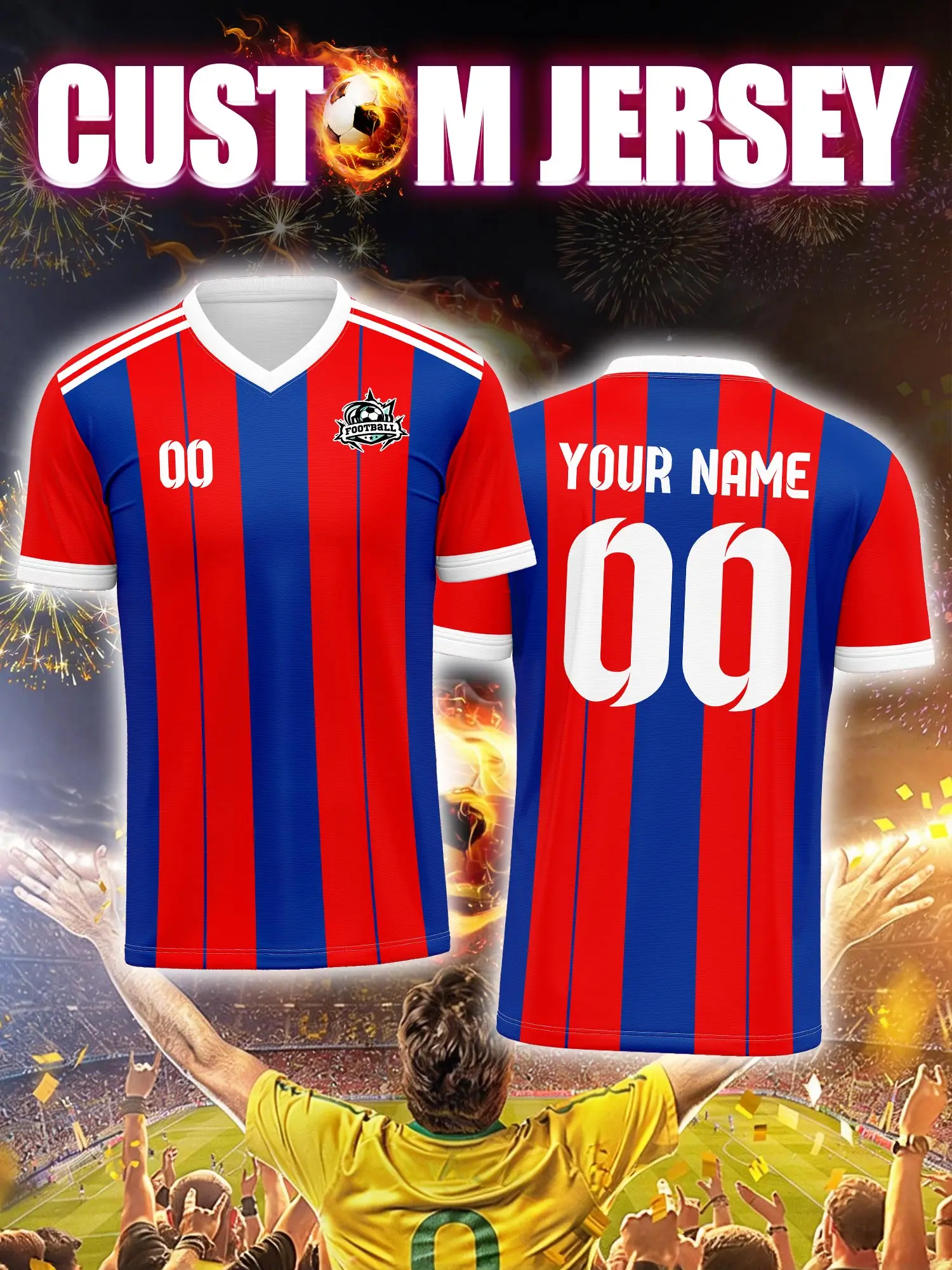 

Спортивная футболка с V-образным вырезом для взрослых и детей, с индивидуальным именем и номером, быстросохнущая, модная, с сублимационной печатью, 2026