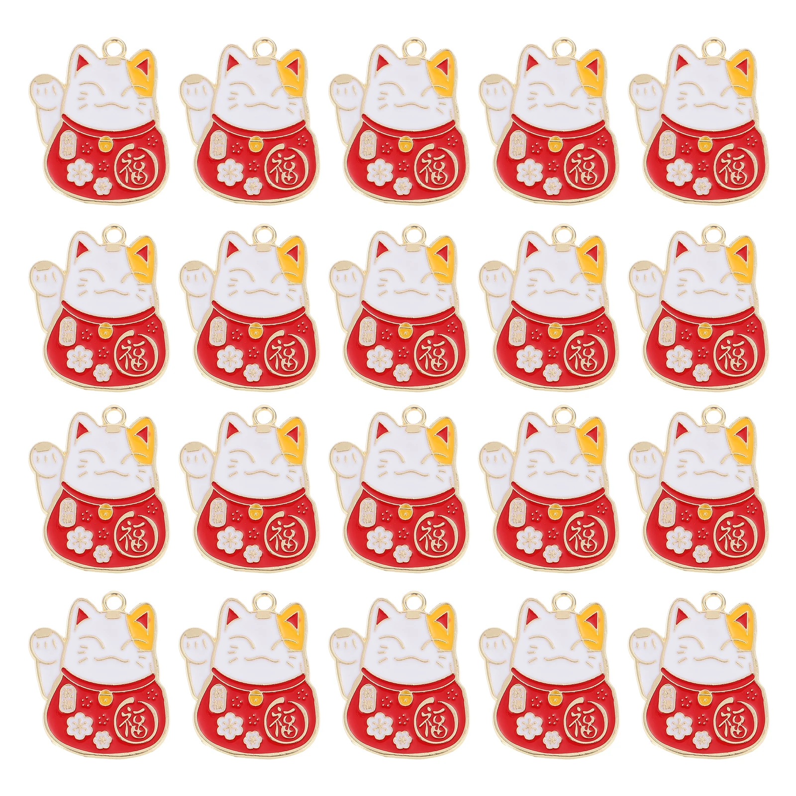

20pcs Keychains Cat Charms Pendant DIY Crafts Decor Lucky Accessories Alloy Beads Necklace Bracelet Jewelry Making
