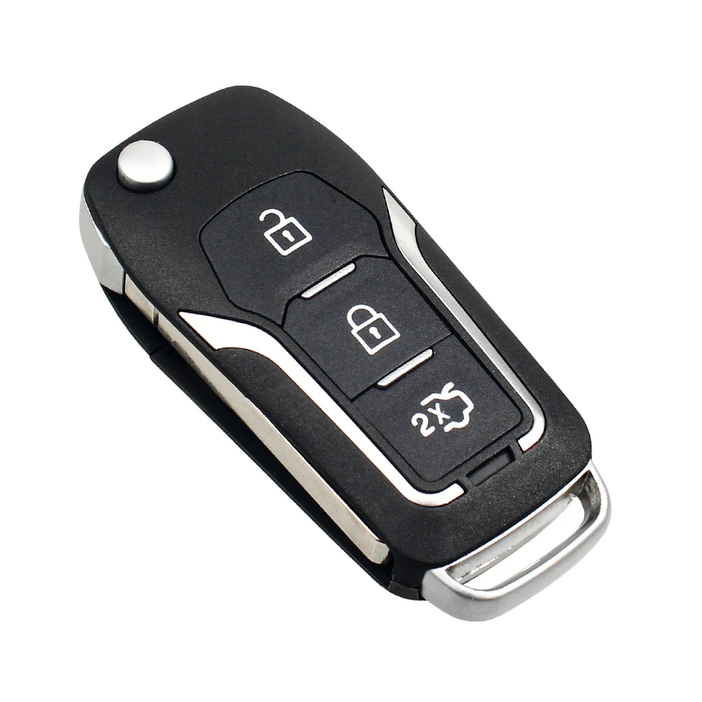 KEYYOU 3 Buttons Modified Flip Key Car Remote For Ford Fusion Focus Mondeo Fiesta Galaxy HU101 Blade 433MHz 4D63/4D60 Chip