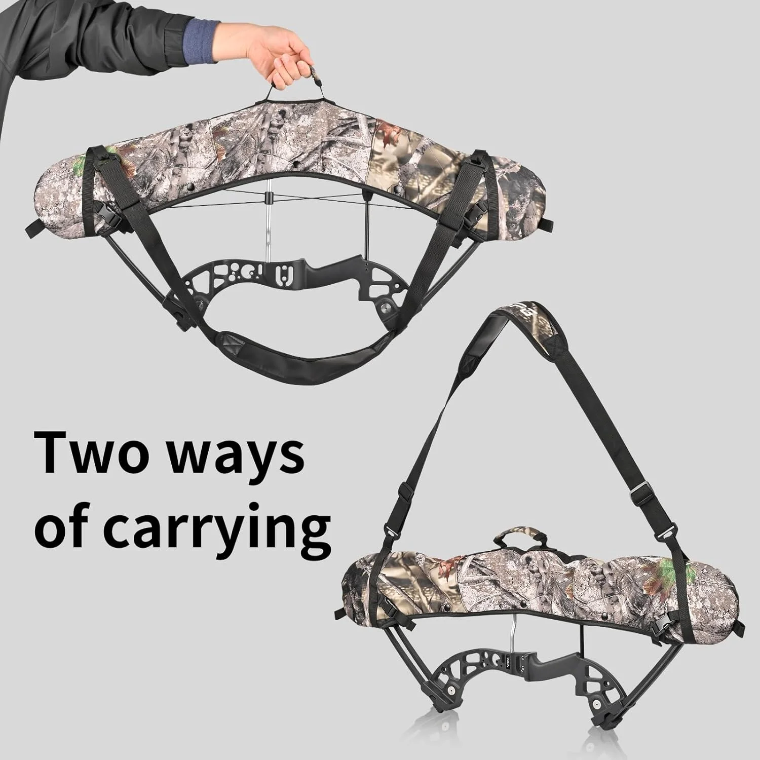 Archery Compound Bow Shoulder Strap Sling, Bow String & Cams Protector Cover, Portable Carrying Holder Hunting Accessories