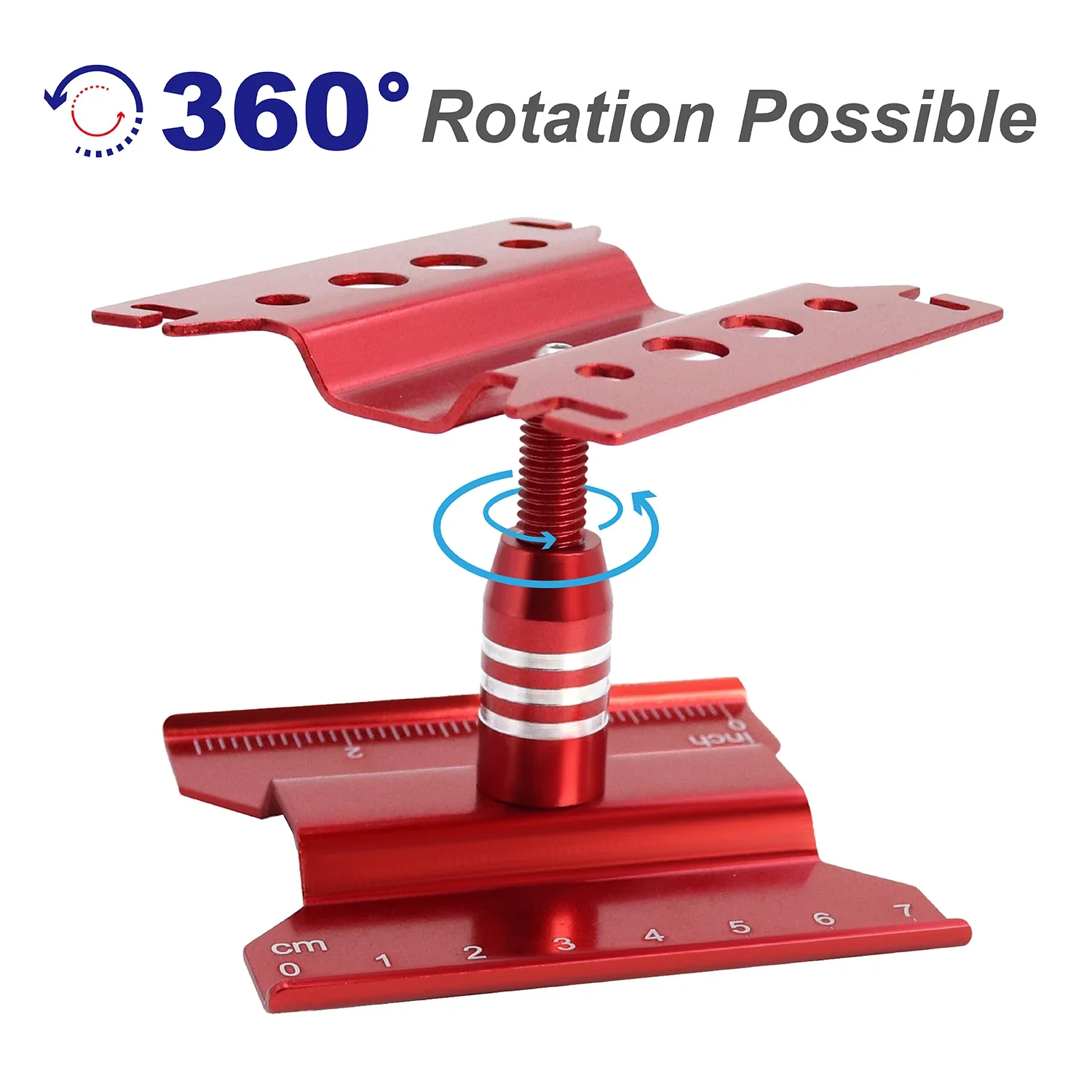 Aluminium-Reparaturständer Arbeitsstation 360 ° Drehbar und einstellbar für 1/18 1/24 RC Crawler SCX24 TRX4M FCX24 1/12 1/14 1/16 MN WPL – Detail 1